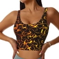 thumbnail image 1 of Daiia Orange Lightning Printed Women's Sports Bra, Breathable Activewear Bra with U-Back Design and Removable Pads, Comfortable and Supportive for Yoga, Workout-Small, 1 of 8