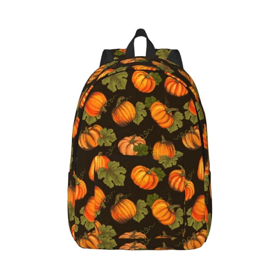 Daiia Orange Pumpkin Vintage Canvas Backpack for Men and Women ,Hiking Backpack,Travel Laptop Bag for School,Large Capacity Backpack