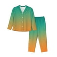 thumbnail image 1 of Daiia Orange To Teal Gradient1 for Women's Long-Sleeved Pajama Set – Soft & Comfortable Sleepwear Button-Up Pajamas Cozy Lounge Wear-Medium, 1 of 7