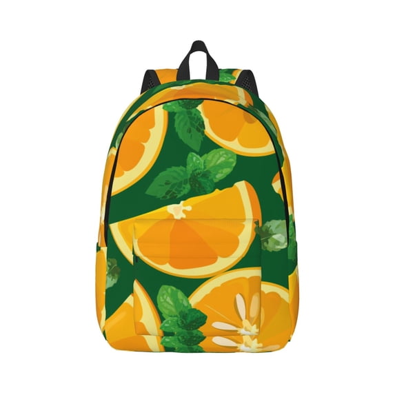 Daiia Orange Vintage Canvas Backpack for Men and Women ,Hiking Backpack,Travel Laptop Bag for School,Large Capacity Backpack