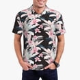 thumbnail image 1 of Daiia Orchids Flowers Pattern Men’s Polo Shirts,Solid Deck Shirt,Classic Fit, Breathable Cotton Polo for Casual and Sport Wear-Large, 1 of 9