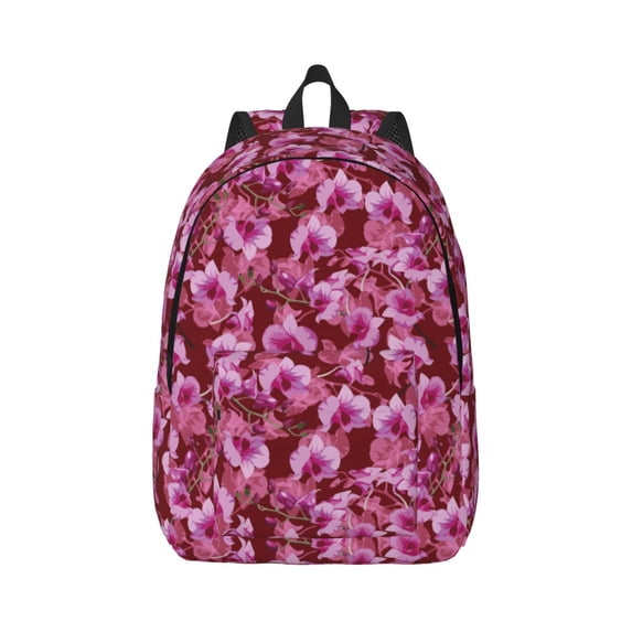 Daiia Orchids Flowers Vintage Canvas Backpack for Men and Women ,Hiking Backpack,Travel Laptop Bag for School,Large Capacity Backpack