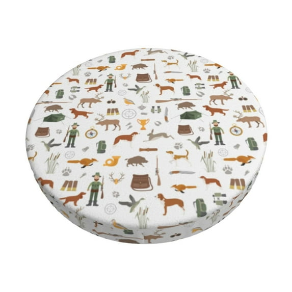 Daiia Outdoor Living Stool Covers Round,Round Bar Stool Covers Waterproof Bar Chair Covers Washable Stool Cushion Slipcover for 12-14 Inch Chair-