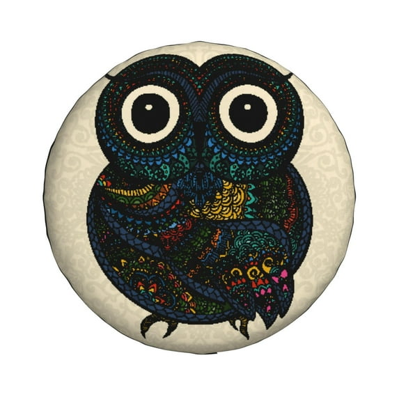 Daiia Owl with Mandala Tire Covers , Travel Trailer Camper Truck SUV Motorhome Waterproof Wheel Cover, Sun Rain Snow Protector-16 inch