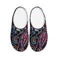 thumbnail image 1 of Daiia Paisley Print Women’s Fuzzy Slippers Memory Foam Lightweight House Shoes Cozy Loafer Flannel House Shoes-35/36, 1 of 7