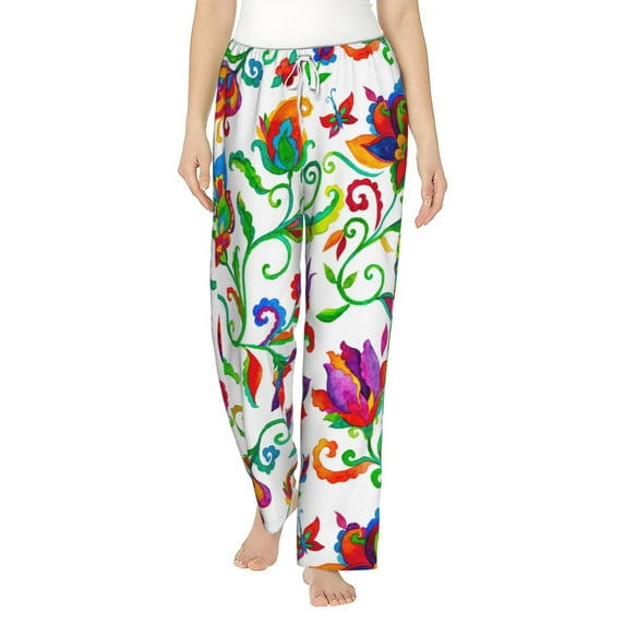 Daiia Paisley Women's Sleep Pant with Pockets and Drawstring,Pajama Pants-XX-Large