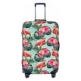 thumbnail image 1 of Daiia Palm Leaves Flamingo Luggage Cover, Thickened Washable Travel Luggage Covers, Elastic Unique Baggage Covers for 18-20 inch Luggage-Small, 1 of 9