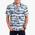 thumbnail image 1 of Daiia Palm Tree Pattern Men’s Polo Shirts,Solid Deck Shirt,Classic Fit, Breathable Cotton Polo for Casual and Sport Wear-3X-Large, 1 of 7