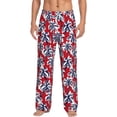 thumbnail image 1 of Daiia Palm Tree Pattern on Red Men's Sleep Pant with Pockets and Drawstring,Pajama Pants-XX-Large, 1 of 9