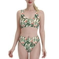 thumbnail image 1 of Daiia Palm Trees and Tropical printed 2 piece Swimsuit Bikinis for Women High Waisted Racerback Bathing Suits Summer Tummy Control Scoop Neck Swimwear-XX-Large, 1 of 8