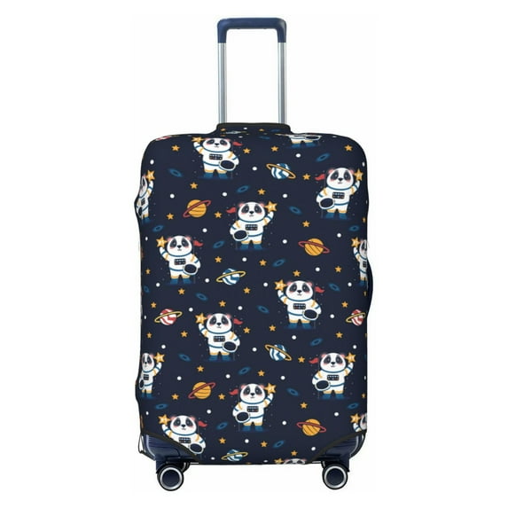 Daiia Panda Astronaut Luggage Cover, Thickened Washable Travel Luggage Covers, Elastic Unique Baggage Covers for 18-20 inch Luggage-Small
