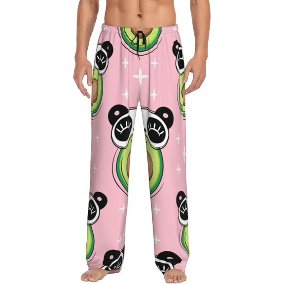 Daiia Panda Avocado Men's Sleep Pant with Pockets and Drawstring,Pajama Pants-Medium