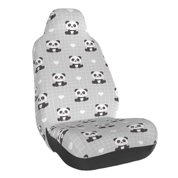 Daiia Panda Bear Printed Car Seat Cover - Waterproof & Sweatproof - Universal Fit, Machine Washable, Non-Slip - Seat Protector for Car, Truck, SUV, Van (1 Pack)