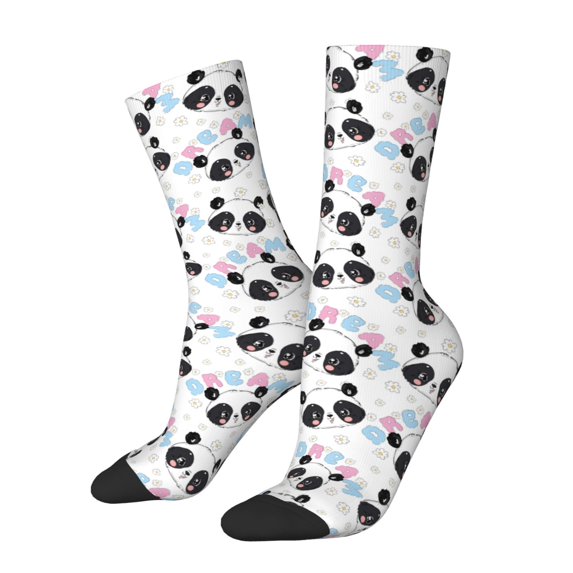 Daiia Panda Bear1 Print Crew Socks – Soft Breathable Long Socks for Men & Women, Moisture-Wicking & Comfortable Daily Wear Socks, One-Size Fits Most (US 5-11)