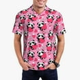 thumbnail image 1 of Daiia Panda Heart Valentine Pattern Men’s Polo Shirts,Solid Deck Shirt,Classic Fit, Breathable Cotton Polo for Casual and Sport Wear-Small, 1 of 7