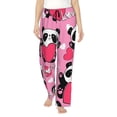 thumbnail image 1 of Daiia Panda Heart Valentine Pink Women's Sleep Pant with Pockets and Drawstring,Pajama Pants-Medium, 1 of 9
