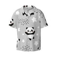 thumbnail image 1 of Daiia Pandas Men's Linen Shirts Short Sleeve Casual Shirts Button Down Shirt for Men Beach Summer Wedding Shirt-3X-Large, 1 of 7