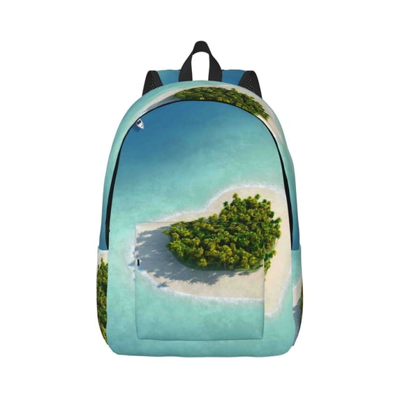 Daiia Paradise Island Vintage Canvas Backpack for Men and Women ,Hiking Backpack,Travel Laptop Bag for School,Large Capacity Backpack