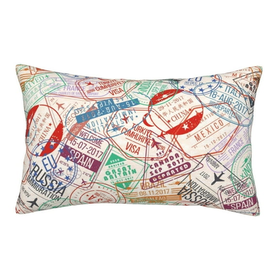 Daiia Passport Stamp Bedding Waterproof Pillow Protector Zippered Queen – Bed Bug Proof Pillow Encasement-20"x30"