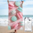 thumbnail image 1 of Daiia Pastel Macarons Delight Pattern Quick Dry Towel, Super Absorbent Travel Towel with Hanging Loop & Carabiner, Lightweight Compact Fast-Drying Microfiber Towel-31.5"x63", 1 of 8