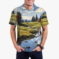 thumbnail image 1 of Daiia Pasture Cow A Pattern Men’s Polo Shirts,Solid Deck Shirt,Classic Fit, Breathable Cotton Polo for Casual and Sport Wear-XX-Large, 1 of 7