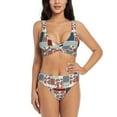 thumbnail image 1 of Daiia Patchwork In Country Style Women's Bikini Set Two Piece Swimsuit High Waisted Bikini Adjustable Straps Bikini Perfect for Beach, Pool, and Summer Vacation-Small, 1 of 9