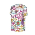 thumbnail image 1 of Daiia Peace Love and Dove Flower Power Mens Baseball Jersey Button Down Shirts Short Sleeve Sports Uniforms-XX-Large, 1 of 9