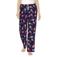 thumbnail image 1 of Daiia Peacock Feathers3 Women's Sleep Pant with Pockets and Drawstring,Pajama Pants-X-Large, 1 of 9