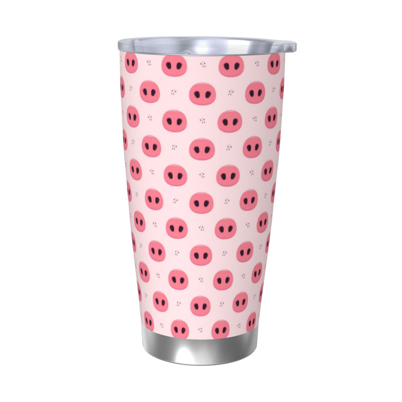 Daiia Pig Noses Printed 20oz Insulated Coffee Cup with Straw Topper ...