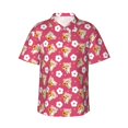 thumbnail image 1 of Daiia Piggy Sunflower Hawaiian Shirt for Men Gentle Cotton Regular Short Sleeve Casual-X-Large, 1 of 9