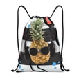 thumbnail image 1 of Daiia Pineapple With Black Glasses Pattern Drawstring Backpack, Gym Bag, Lightweight Backpack, Water-Resistant Bag Travel Sports Backpack, Fitness Bag, Yoga Bag-Small, 1 of 6