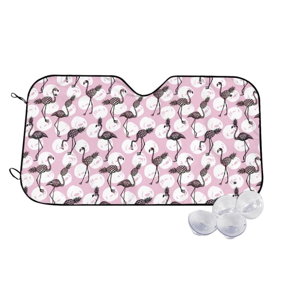 Daiia Pineapple Flamingo Windshield Sun Shade for Car SUV Truck ( ), Car Sun Shade Windshield, Car Shades for Front Windows, Sunshade for Car Windshield