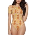 thumbnail image 1 of Daiia Pineapples Women'S Crew Neck Short Sleeve Slim Fit T Shirts Tops Basic Bodysuit Leotard Clothing-Large, 1 of 9