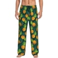 thumbnail image 1 of Daiia Pineapples with Palm Leaves Men's Sleep Pant with Pockets and Drawstring,Pajama Pants-Large, 1 of 9