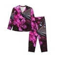 thumbnail image 1 of Daiia Pink Blossoms Butterfly for Women's Long-Sleeved Pajama Set – Soft & Comfortable Sleepwear Button-Up Pajamas Cozy Lounge Wear-XX-Large, 1 of 7