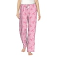 thumbnail image 1 of Daiia Pink Bows Women's Sleep Pant with Pockets and Drawstring,Pajama Pants-Small, 1 of 9