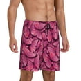 thumbnail image 1 of Daiia Pink Butterfly Mens Woven Stretch Pajama Short,Short Pajama Pants-Large, 1 of 9
