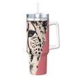 thumbnail image 1 of Daiia Pink Cheetah Art Printed 40 oz Tumbler with Handle,Ice Bully Insulated Tumbler 2 in 1 Lid Insulated Water Bottle Stainless Steel Travel Coffee Mug, 1 of 8
