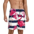 thumbnail image 1 of Daiia Pink Flamingos Mens Woven Stretch Pajama Short,Short Pajama Pants-Small, 1 of 7