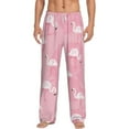 thumbnail image 1 of Daiia Pink Flamingos and Flowers Men's Sleep Pant with Pockets and Drawstring,Pajama Pants-Small, 1 of 9