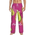 thumbnail image 1 of Daiia Pink Green Avocado Men's Sleep Pant with Pockets and Drawstring,Pajama Pants-Small, 1 of 9