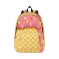 thumbnail image 1 of Daiia Pink Ice Cream Vintage Canvas Backpack for Men and Women ,Hiking Backpack,Travel Laptop Bag for School,Large Capacity Backpack, 1 of 8