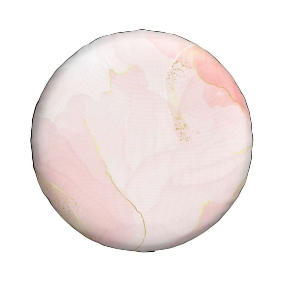 Daiia Pink Marble Tire Covers , Travel Trailer Camper Truck SUV Motorhome Waterproof Wheel Cover, Sun Rain Snow Protector-15 inch
