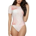 thumbnail image 1 of Daiia Pink Marble Women'S Crew Neck Short Sleeve Slim Fit T Shirts Tops Basic Bodysuit Leotard Clothing-Xx-Large, 1 of 9