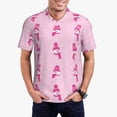 thumbnail image 1 of Daiia Pink Scarf Snowman Pattern Men’s Polo Shirts,Solid Deck Shirt,Classic Fit, Breathable Cotton Polo for Casual and Sport Wear-Small, 1 of 7