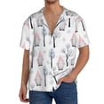 thumbnail image 1 of Daiia Pink oldman Winter Forest Men's Linen Shirts Short Sleeve Casual Shirts Button Down Shirt for Men Beach Summer Wedding Shirt-Large, 1 of 6