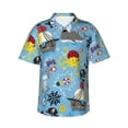 thumbnail image 1 of Daiia Pirate Marine Animals Hawaiian Shirt for Men Gentle Cotton Regular Short Sleeve Casual-Small, 1 of 9