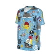 thumbnail image 1 of Daiia Pirate Marine Animals Mens Baseball Jersey Button Down Shirts Short Sleeve Sports Uniforms-XX-Large, 1 of 9