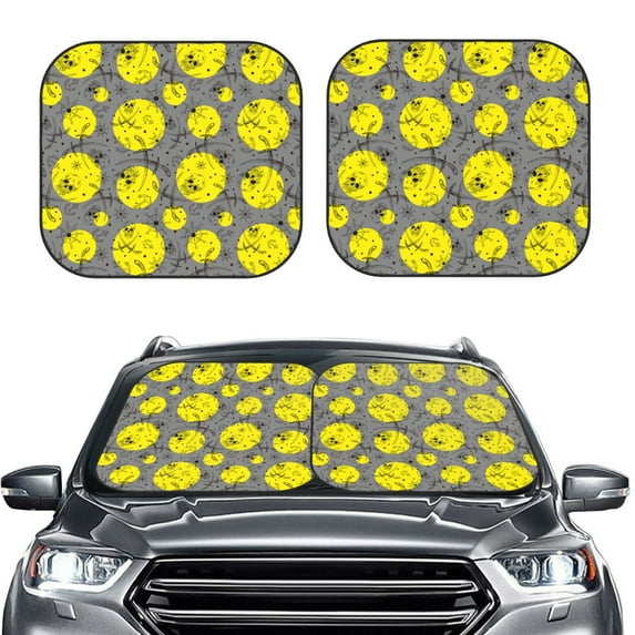 Daiia Pirate Skulls 2PCS Car Windshield Sun Shade, Foldable Sun Shield for Car Front Window, Auto Sun Blocker Visor Protector Universal for Truck SUV Pickup-Medium