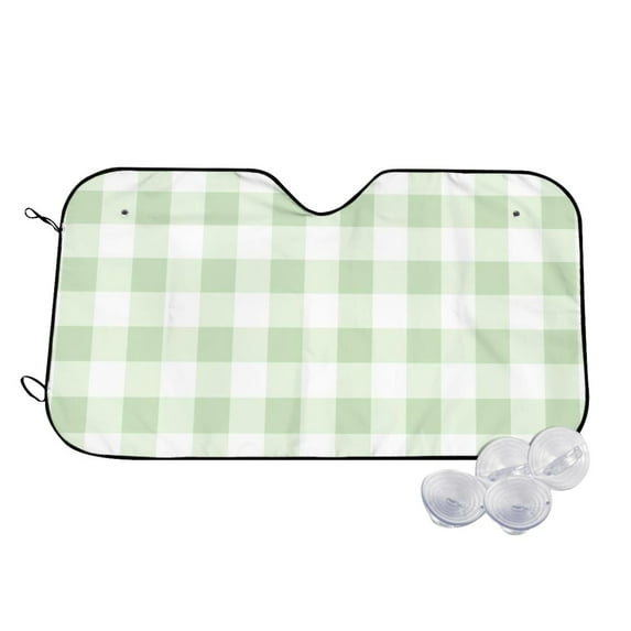Daiia Pistachio Green Checkboard Windshield Sun Shade for Car SUV Truck (Small ), Car Sun Shade Windshield, Car Shades for Front Windows, Sunshade for Car Windshield